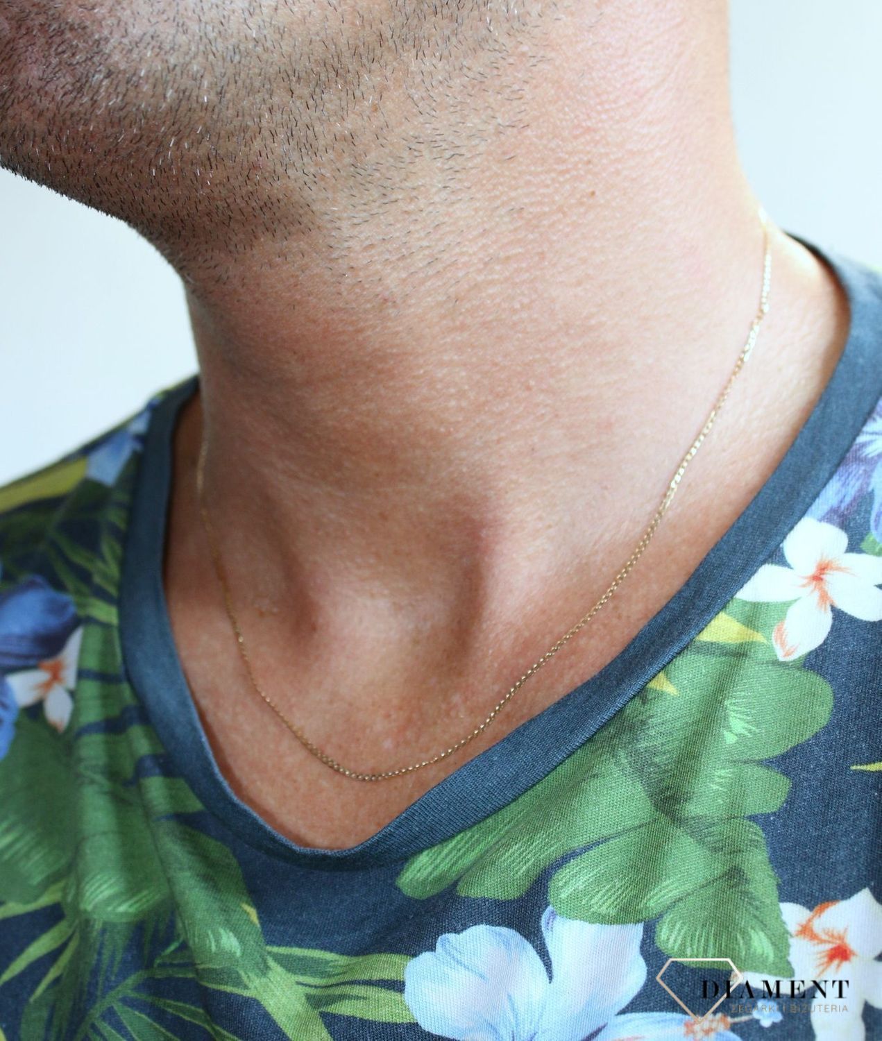 Złoty łańcuszek damski drobna pancerka płaska pave 1102-040 PAVE.jpg